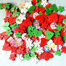 Load image into Gallery viewer, 100pcs/lot DIY Art Craft Toys Wooden Buttons Heart Flower Shaped 2-Hole Wood Buttons Educational Toys for Children Birthday Gift
