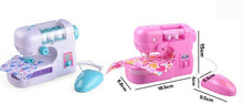 Load image into Gallery viewer, Sewing Machine Electric Household Electrical Appliances Mini Doll Cloth Sewing Machine Children Pretend Play Toys with 3 spools
