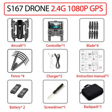 Load image into Gallery viewer, S167 drone GPS 4K HD 1080P 5G WIFI FPV drone flight 20 minutes height to maintain Quadcopter control distance 500m drone camera
