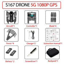 Load image into Gallery viewer, S167 drone GPS 4K HD 1080P 5G WIFI FPV drone flight 20 minutes height to maintain Quadcopter control distance 500m drone camera
